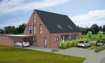 Moderne Doppelhaushälfte in Rheine – KfW 40 Neubau mit PV-Anlage & Top-Energieeffizienz!