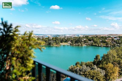 Toplage am Wasser - Jeden Tag Urlaub und Entspannung - direkt beim Hirschstettner Badeteich mit vermutlich der besten Aussicht Wiens!
