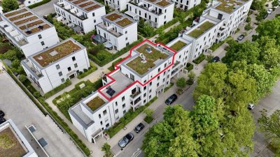 Exklusives Alleinlage-Penthouse mit zwei Dachterrassen und Alpenblick