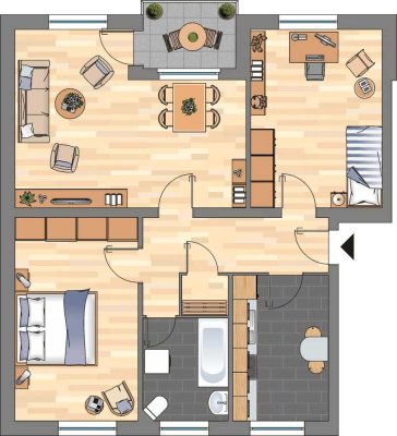 3-Zimmer-Wohnung mit Balkon in Varel!