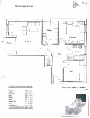 Gepflegte 3-Zimmer Dachgeschosswohnung in Laatzen