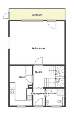 Großzügige und renovierte DHH mit 2 Balkonen, einer Terrasse und Garten in grüner Lage!