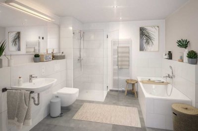Großzügiger Wohnbereich, Sonnenbalkon & zwei Bäder – stilvolle 3-Zimmer-Neubau-Wohnung im Grünen
