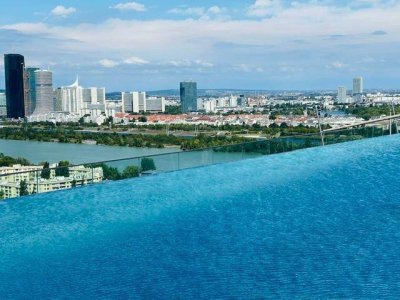 PROVISIONSFREI! ERSTBEZUG! GRÜNBLICK TOWER! HELLE ZWEI ZIMMER WOHNUNG! 8m² BALKON! 4. STOCK! EINBAUKÜCHE.