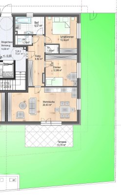 Sonnige Gartenwohnung mit riesiger Garten und PKW-Stellplatz, 3-Zimmer - PROVISIONFREI - ab sofort - Erstbezug