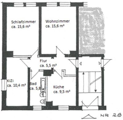 sanierte 3-Raum Erdgeschoss Wohnung