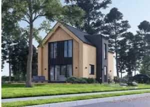 Fertighaus aus Holz (isoliert, KFW55) 92 m²