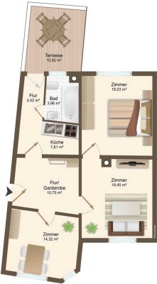 Schöne 3,5 Zi-Wohnung in historischem Gebäude Worms City, EBK, neue Fenster, Dachterrasse