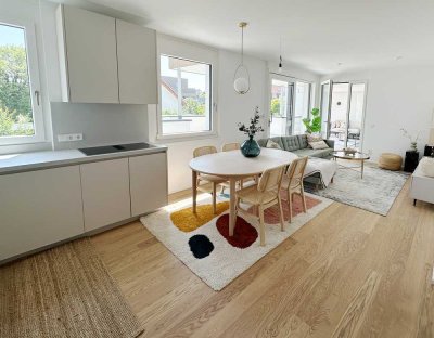 Wohnen an der grünen Mitte von Ruit - 4,5-Zimmer-Wohnung mit Sonnenbalkon: Neubau-Erstbezug!