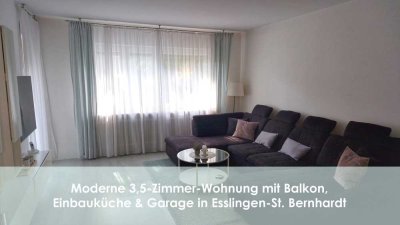 Moderne 3,5-Zimmer-Wohnung mit Balkon, Einbauküche & Garage in Esslingen-St. Bernhardt