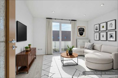 Lichtdurchflutete 3-Zimmer-Wohnung mit zwei Balkonen und moderner Einbauküche