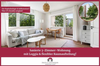 Sanierte 3-Zimmer-Wohnung mit Loggia & flexibler Raumaufteilung!