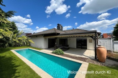 Charmanter Bungalow mit eingewachsenem Grundstück | Vision KI mit Pool im Garten!