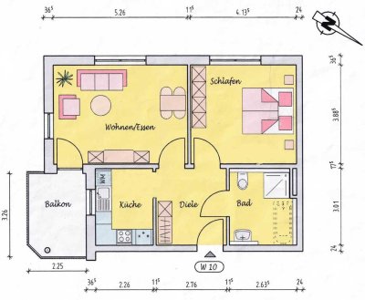 Seniorenwohnanlage in Lauda: Attraktive 2-Zimmer Wohnung mit Balkon