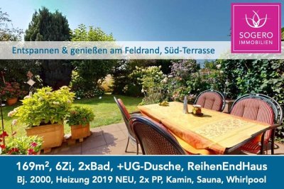 Natur pur, top versorgt, 6Zi. REH 169m2, Bj. 2000, Hzg. 2019, EE-Kl. A, Feldrand, Erlenbach