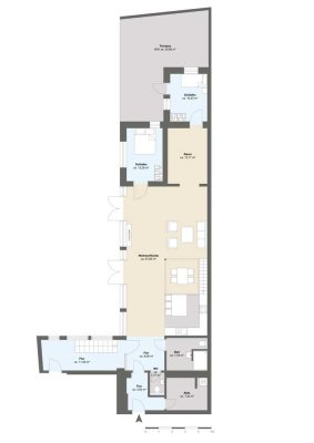 "Loftartig wohnen in der Innenstadt" - 4-Zimmer-Erdgeschosswohnung mit Terrasse