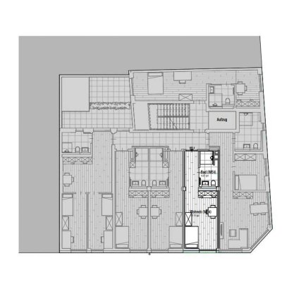 WE4 All-inclusive-Miete: exklusiver vollmöblierter Neubau, 1-Zi-Wohnung mit Einbauküche