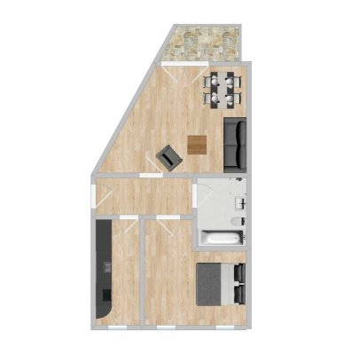 *NEU Renoviert* 2-Raum Wohnung mit Terrasse und Garten