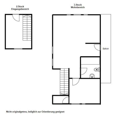 Helle, moderne Maisonette-Dachgeschosswohnung mit offener Wohnküche und Balkonzugang
