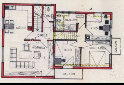 Modernisierte Wohnung mit vier Zimmern sowie zwei Balkone und EBK in Bad Wimpfen