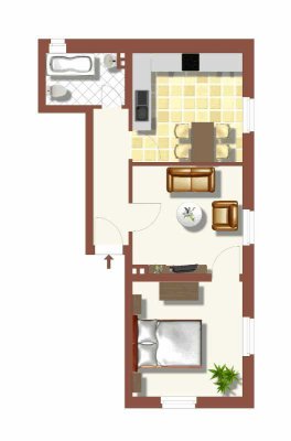 Schnuckelige 2-Raum-Wohnung für Individualisten!