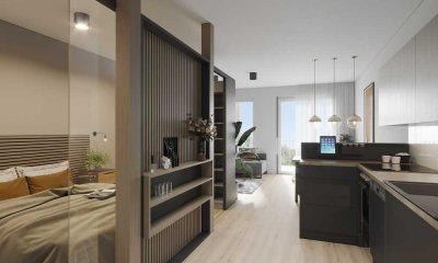 Modernes 1,5 Zimmer Apartment in Top- Lage / barrierefrei und teilmöbliert mit Einbauküche