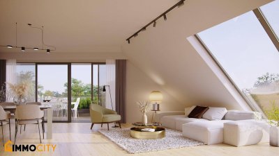 Dachtraum (Top 6), 2 Zimmer, Erstbezug, Erstklassige Ausstattung, Neubau im Grünen + XL Terrasse 97 m²! Das pure Wohnerlebnis im 23. Bezirk!