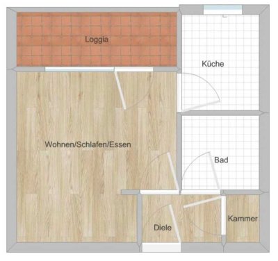 Stilvolle, geräumige und modernisierte 1-Zimmer-Wohnung mit Balkon und EBK in Senden