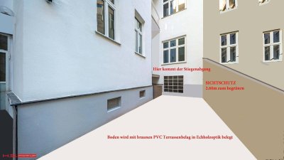 SERVITENVIERTEL - ERSTBEZUG - mediterane INNENHOFTERRASSE - HIGH END STILWOHNUNG - 95 m WFL - 4 Zimmer - 2 BÄDER - RENOVIERTES STILJUWEL