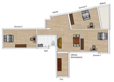 3er WG-Neugründung/Erstbezug in frisch renovierter & voll möblierter Wohnung; 5 Minuten zur Uni