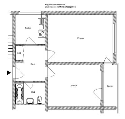 Modernisierte 2 Zimmerwohnung in Rödelheim