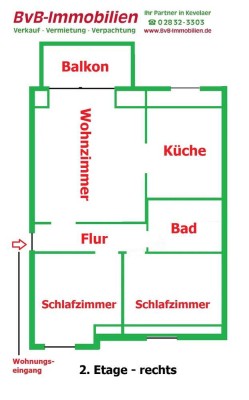 Kevelaer - Parterre & kl. Garten - 53 m² - Niederrhein - Geldern - Sonsbeck - Weeze