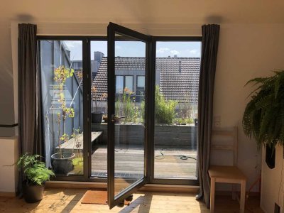Traumhafte + außergewöhnliche 82 m² Maisonette-Wohnung mit Süd-Dachterrasse im Aachener Zentrum