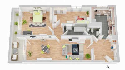 Gepflegte Wohnung mit EBK, großen Balkon und Tiefgaragenstellplatz!