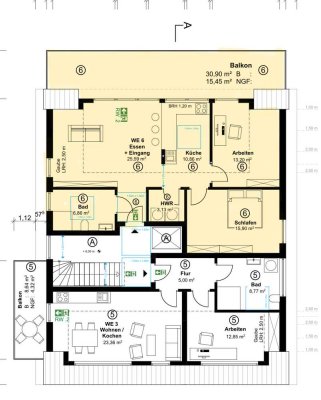 Wohnung WE 06 DG, Keller und Balkon