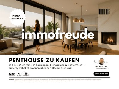 4 Zi-Neubau- Etagen-PENTHOUSE mit 3m Raumhöhe, Klimaanlage, Kamin,Süd-Dachterrasse,2 Bäder, 2 WCs und Garagenstellplatz zu kaufen!