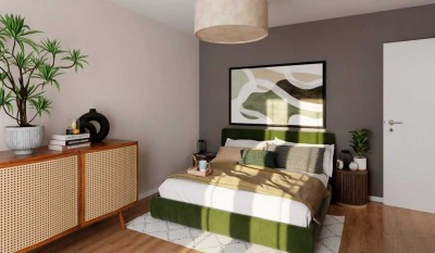 Komfortable Wohnung mit Hochterrasse und Gartenanteil