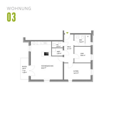 NEUBAU Trier-Olewig - Effizienzhaus 55 - Wohnung 03