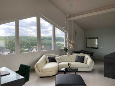 Traumhafte, möblierte Studio Penthouse-Wohnung, bis 4 Meter Deckenhöhe, 50qm Terrasse in Bad Vilbel