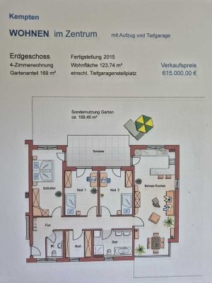 Stilvolle, neuwertige 4-Zimmer-Erdgeschosswohnung mit Terrasse Kempten (Allgäu)