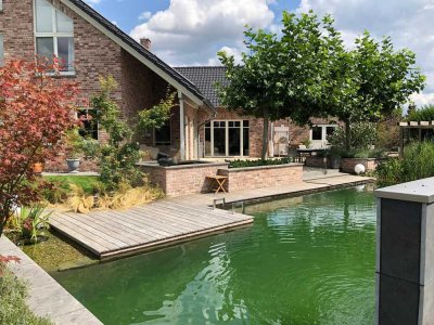 Nettetal - Charmantes und exklusives Luxus-Einfamilienhaus mit Natur-Schwimmteich