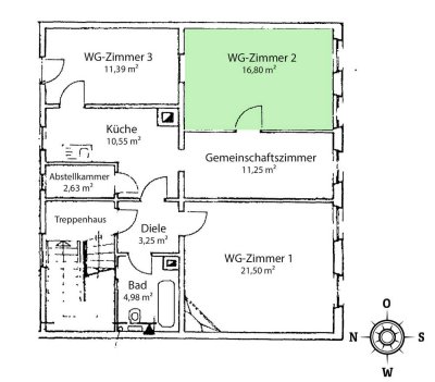 WG-Zimmer inmitten der Erlanger Innenstadt
