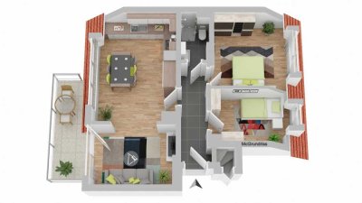 Sonnige 3-Zi-Dachgeschoss ETW mit Balkon - Modern saniert und TOP Lage in Münster / Schützenhof