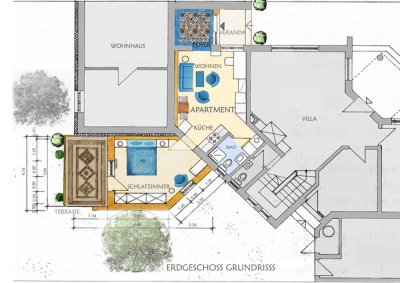 Exklusive, modernisierte 2-Raum-EG-Wohnung mit geh. Innenausstattung mit EBK