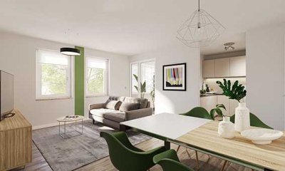 Neubautraum für Paare und kleine Familien - - - - - - - 3-Zimmer-Wohnung mit Wintergarten, 1. OG