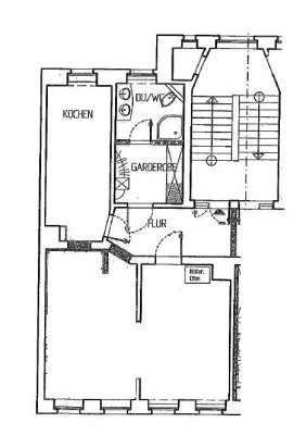 großzügige 1 Raum Wohnung in ruhiger Lage