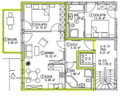Helle und ruhige 2-Zimmer- Wohnung in Ottobrunn