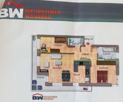 *!reserviert!* Mietwohnung der Wohnbau GmbH Bietigheim im Lothar-Späth-Carrè in Bietigheim