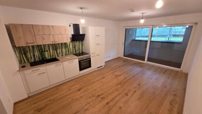 Barrierefreie 2-Zimmer Neubau-Erdgeschosswohnung mit Loggia