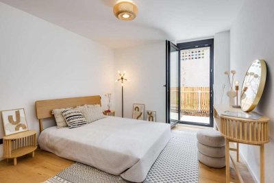 Stadtgeflüsster & Rückzugsort: Smarte 3-Zimmer-Wohnung, großem Bad & schöner Terrasse